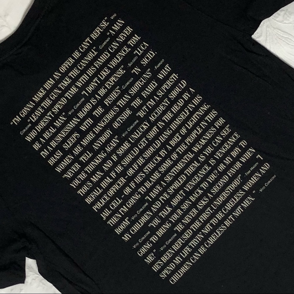 Lucky Brand Tee NWT “The Godfather” Movie Tee Graphic Print Front/Back Size S - Picture 10 of 12